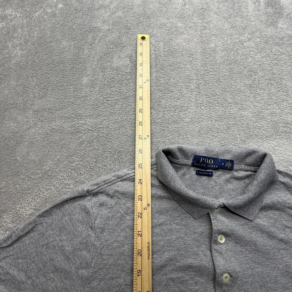 Polo Ralph Lauren Polo Shirt Mens Medium Gray 100% Cotton Pony Logo Short Sleeve